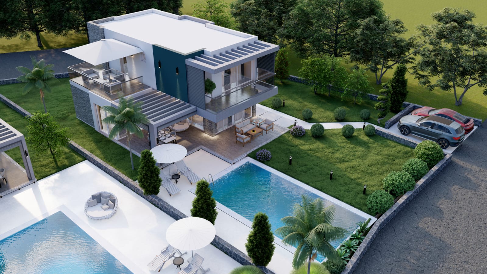 GİRNE/ALAGADİ'DE PROJE AŞAMASINDA SATILIK 4+1 ÖZEL HAVUZLU VİLLALAR-4