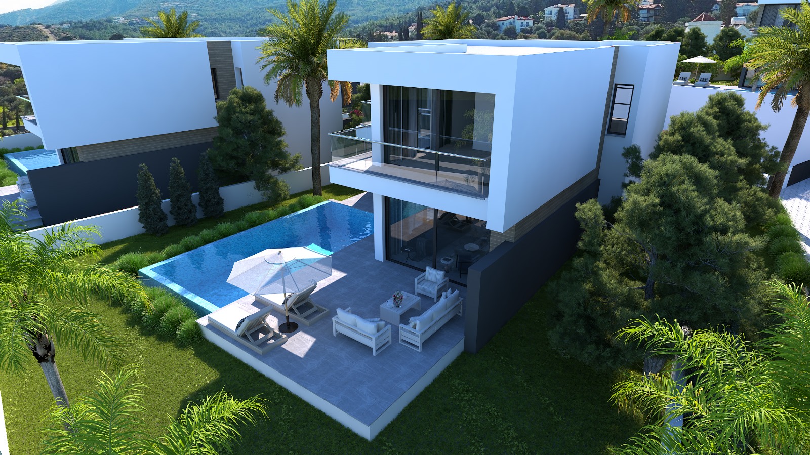 GİRNE/BELLAPAİS'TE YAPIM AŞAMASINDA SATILIK 4+1 VİLLALAR-3
