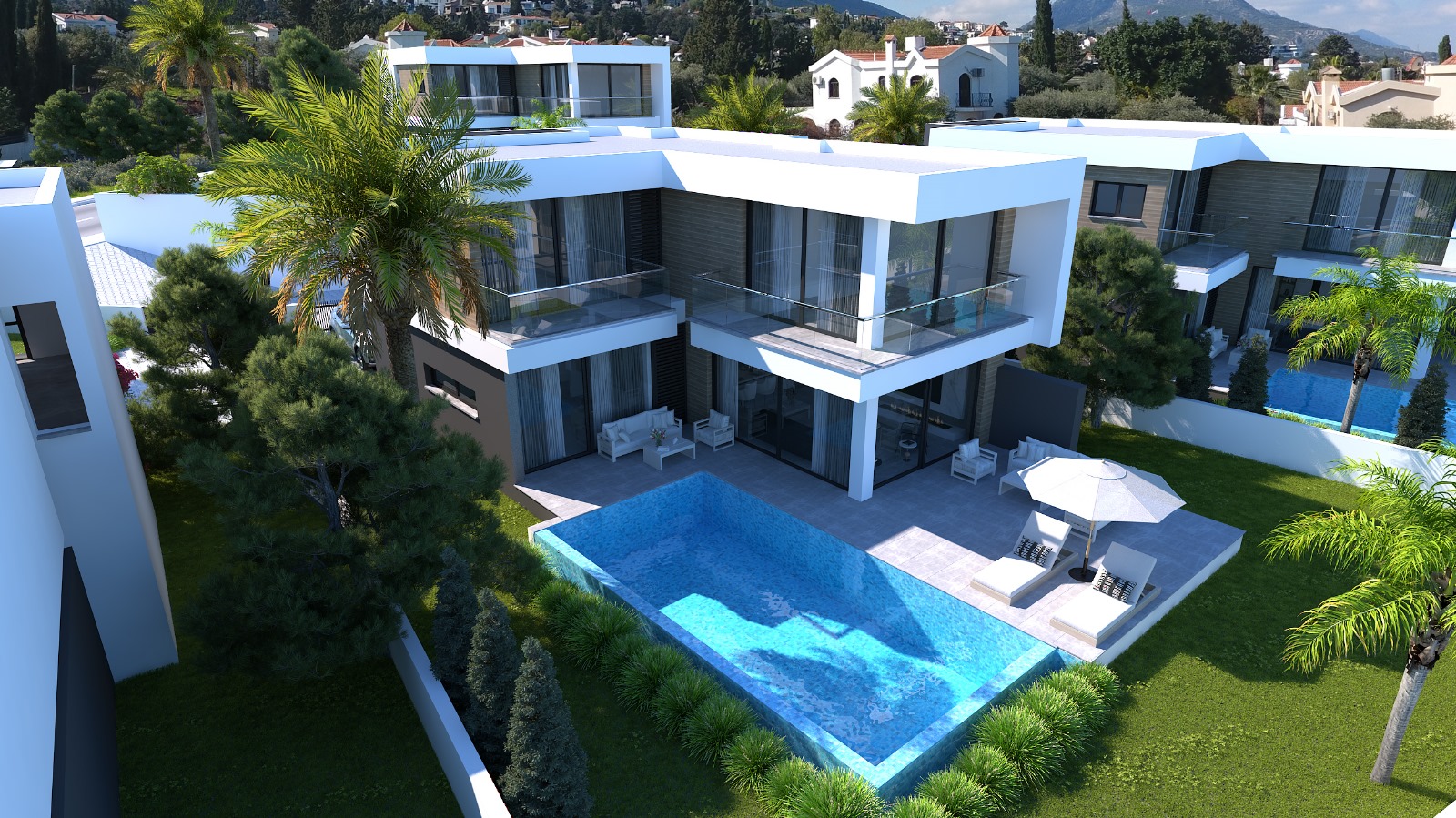 GİRNE/BELLAPAİS'TE YAPIM AŞAMASINDA SATILIK 4+1 VİLLALAR-2