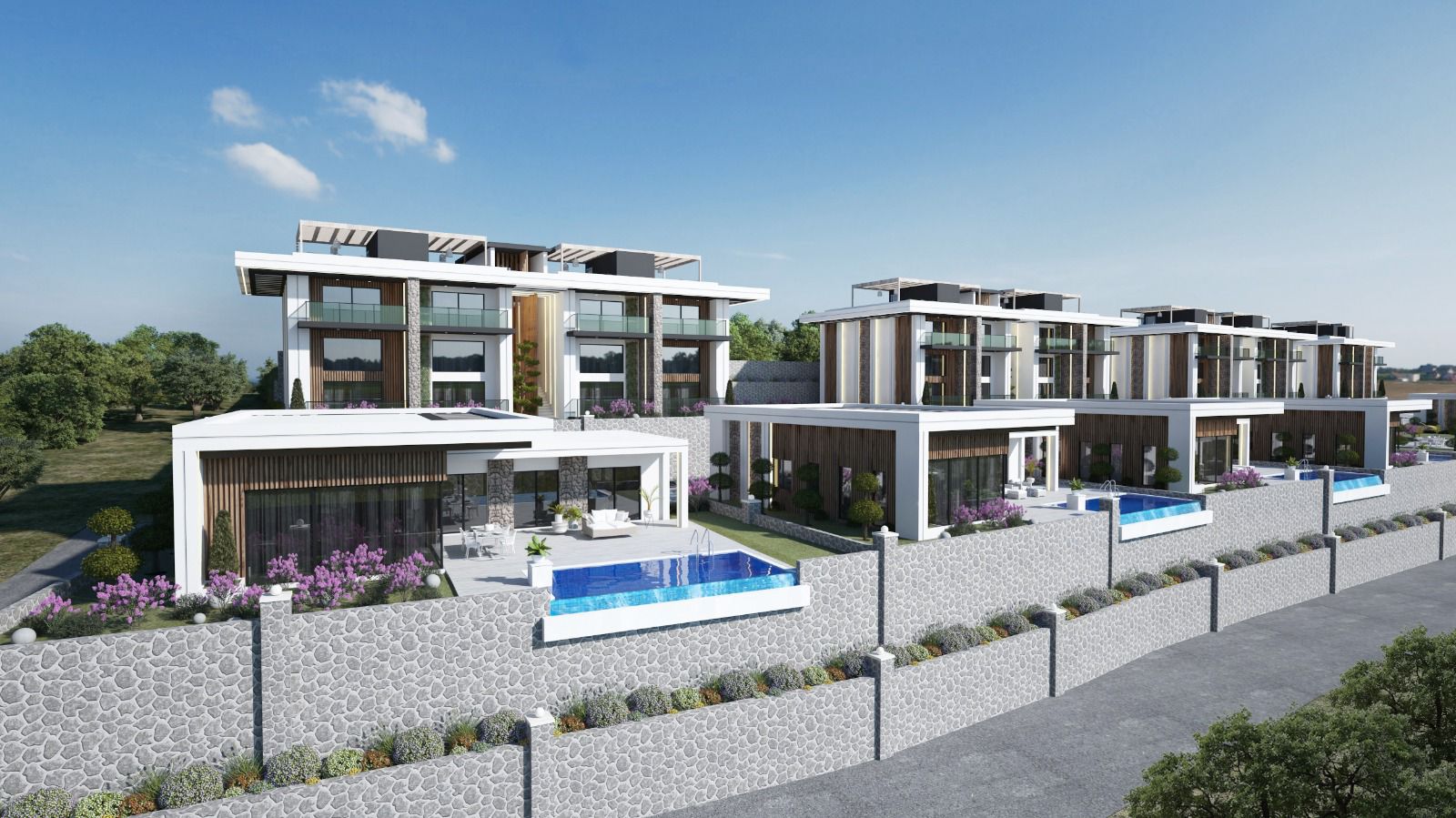 GİRNE/ESENTEPE'DE PROJE AŞAMASINDA SATILIK DAİRELER VE VİLLALAR-3
