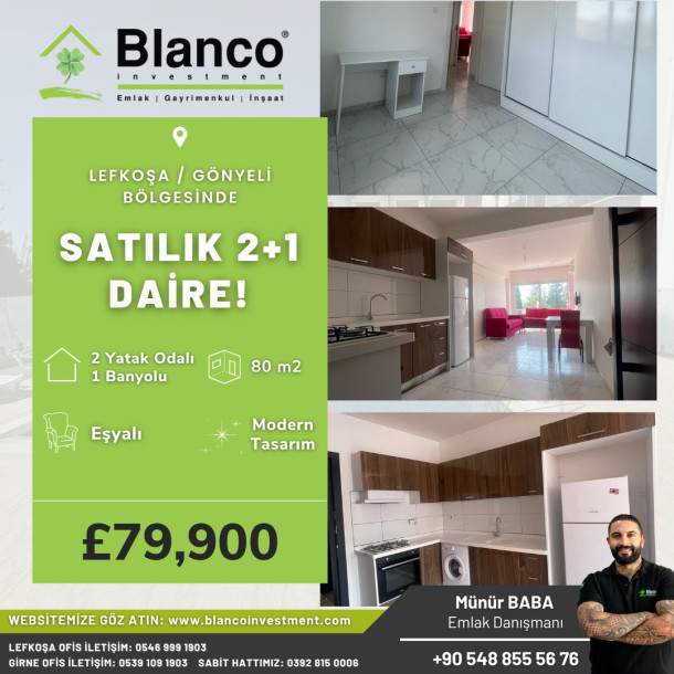 LEFKOŞA/GÖNYELİ' DE 2+1 SATILIK DAİRE-1