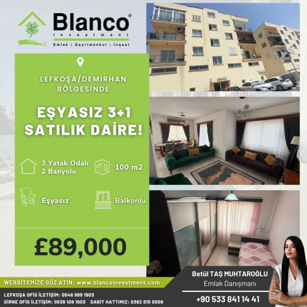 LEFKOŞA/DEMİRHAN' DA 3+1 SATILIK DAİRE-1